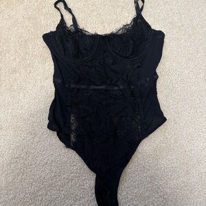 Chic Black Lace Bodysuit